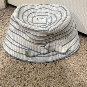 Never worn!!Striped Blue and White Bucket Hat